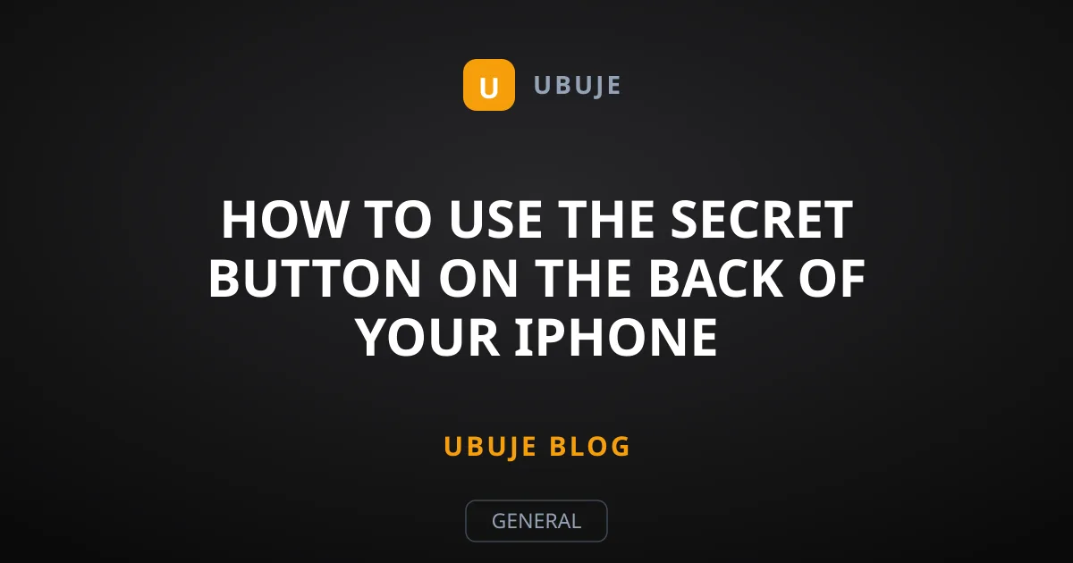 How to Use the Secret Button on the Back of Your iPhone